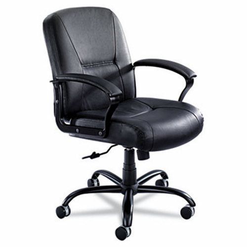 Safco Serenity Big &amp; Tall Mid-Back Chair, Black Leather (SAF3501BL)