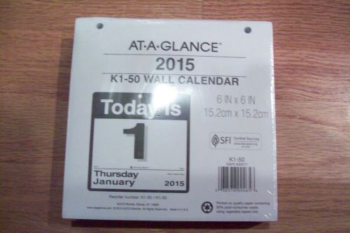 At A Glance 2015 K1-50 Wall Calendar Refill K1-00 6 In X 6 In. 15.2 CM