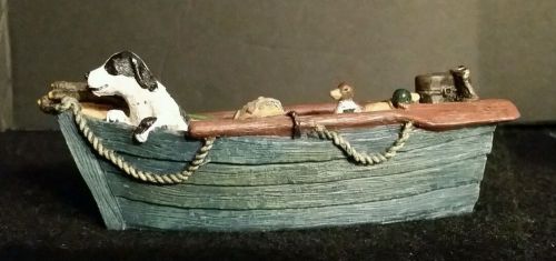 Row boat ceramic/clay business card holder, NEW and decorative!