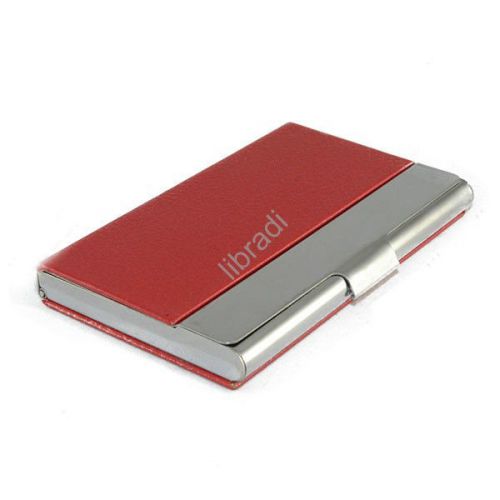 Stylish Business Name ID Credit Card Folder Holder Case Red