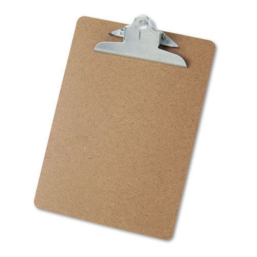 Universal Hardboard Clipboard, 1-1/4&#034; Capacity, Holds 8-1/2 x 11, Brown