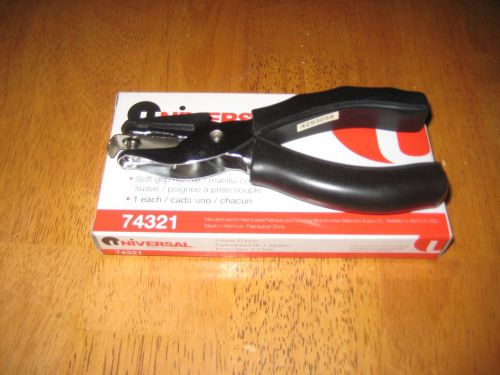 Universal Brand 1 Hole Punch, 8 Sheet, 1/4&#034; Diameter, Soft Grip Handle (74321)