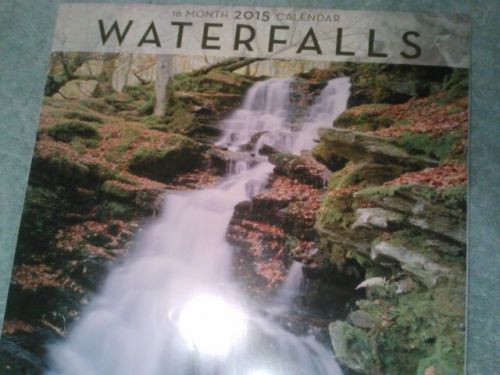 New WaterFalls 16 Month Calendar 2015 Office desk work job school home 11&#034;X 12&#034;