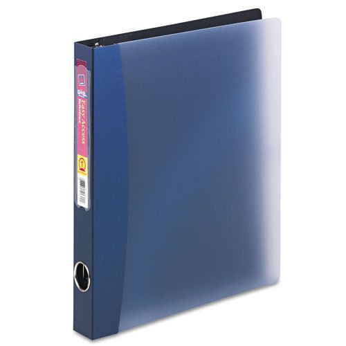 Easy Access Binder with Gap Free Round Rings, 1&#034; Capacity, Dark Blue