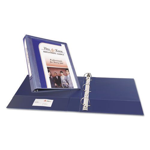 Design Edge View Binder with Slant Rings, 1-1/2&#034; Capacity, Blue