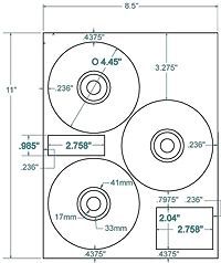 300 CD/DVD Labels Hewlett Packard® 3up Compare. Layout