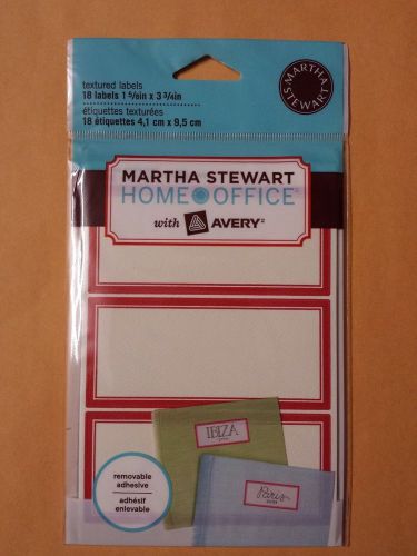 Martha Stewart Home Office Kitchen Labels, Rectangle  Red  border