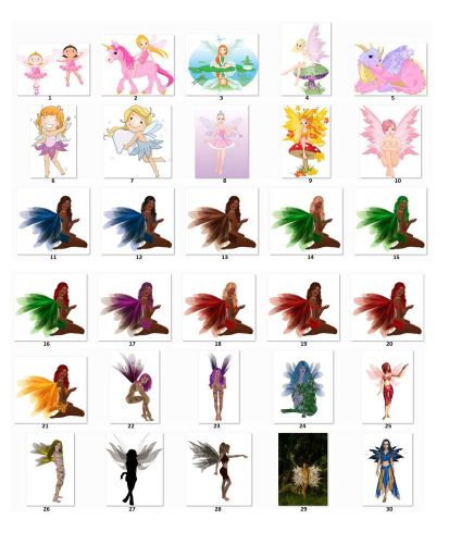 30 square stickers envelope seals favor tags girl fairies buy 3 get 1 free (g3) for sale