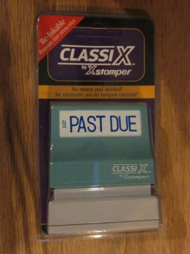 Xstamper PRE-INKED 1 COLOR STAMP - PAST DUE - Blue ink Free shipping!