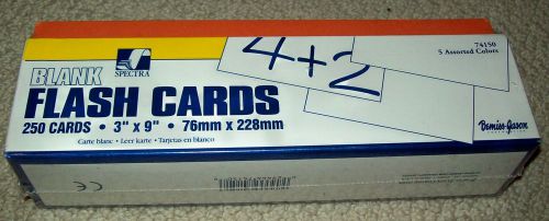 New Bemiss Jason Corp. 250 Spectra Assorted Colors Flash Cards 3&#034;x9&#034; #74150