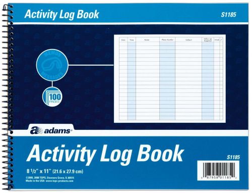 Activity log book spiral bound 8.5 x 11 100 pages white s1185abf for sale