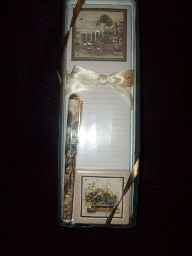 Vintage 2000 Pat Richter Small Pen Gift Set; magnet pad, pen, tile magnet