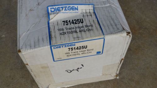 4 rolls 16# Translucent inkjet bond 42&#034; x 150&#039; 2&#034; core Dietzgen 751425U NEW