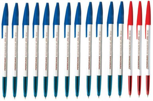 15 Paper mate Blue ,Red Ink Tungsten Carbide Ball point Pen Reynolds 045 0.8mm