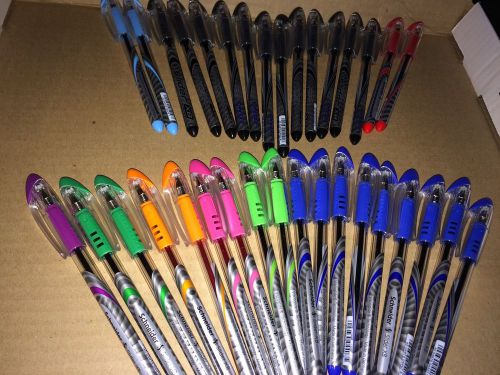 Schneider Slider Memo XB Ballpoint Pen, Bold Point, 1.4 mm Assorted LOT OF 34