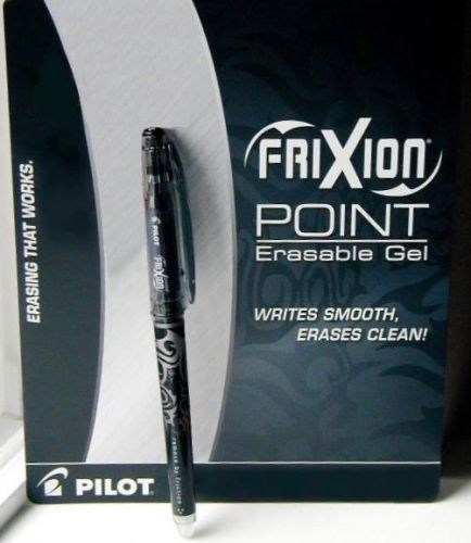 NEW PILOT 3-PACK FRIXION POINT .5mm EXTRA FINE ERASABLE GEL PENS BLACK