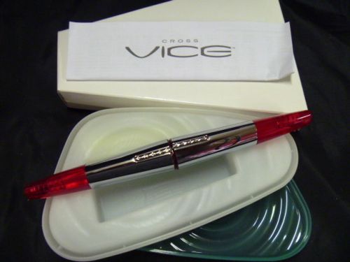 NIB NEW Cross Vice HIGHLIGHTER &amp; PEN COMBO Red Pen w/ Black Gel Ink