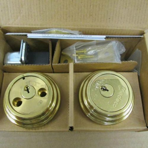 Medeco Maxum Deadbolt, Bright Brass 11WR63L Less Bolt, Residential