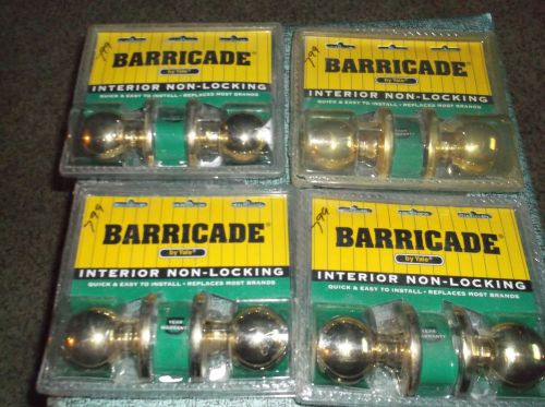 4 YALE Barricade Door  Non  Locking Enterior Handle Set Brass knobs