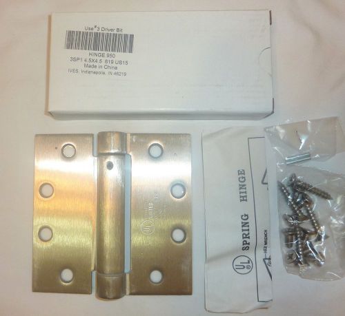 Ives 3SP1 4.5&#034; x 4.5&#034; 619 US15 HINGE.950 Spring Hinge Standard SATIN NICKEL NEW!