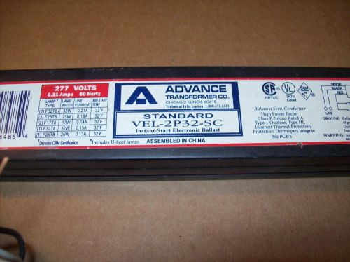 Advance vel2p32sc t8 electronic ballast 277 volt for sale