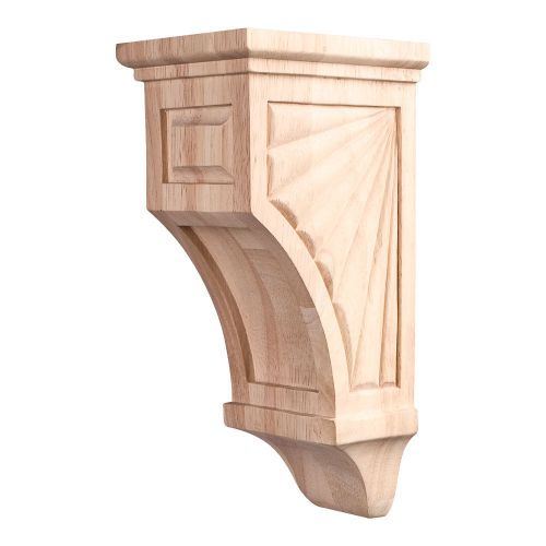 Scalloped Mission Style Corbel 4&#034; x 5&#034; x 10&#034;.   Rubberwood.