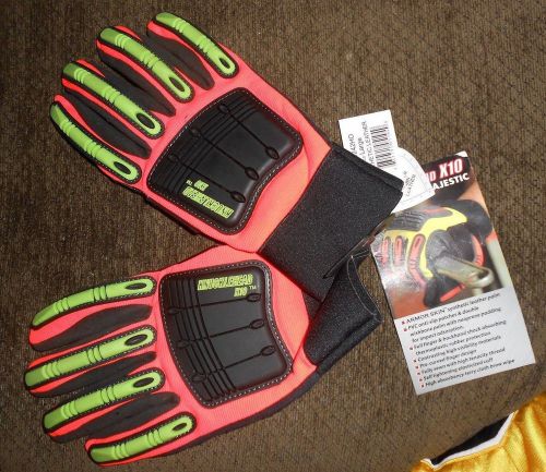 21242HO IMPACT RESISTANT KNUCKLEHEAD X10 ARMOR SKIN MECHANICS LARGE GLOVES L@@K!