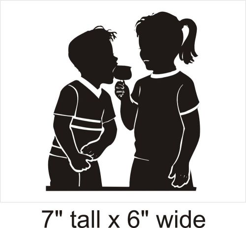 2X Ice Cream Kids Silhouette Funny Car Vinyl Sticker Decal Truck Window  FD84