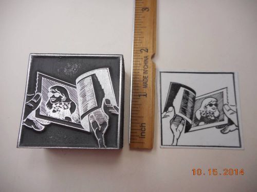 Letterpress Printing Printers Block, Photo, Peeling Film of Polaroid Picture