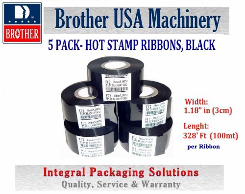 5 PACK -HOT STAMP RIBBON, BLACK COLOR FC2