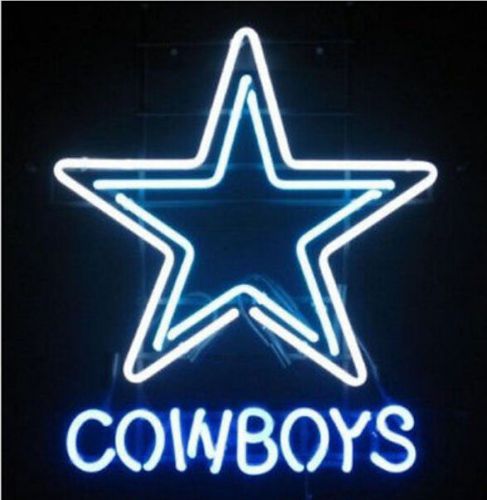 Pub handcrafted real glass tube neon light nfl dallas cowboys star football beer for sale