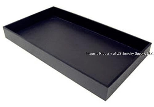 12 Black Leatherette 14 3/4&#034; x 8 1/4&#034; x 1&#034; Utility Display Trays