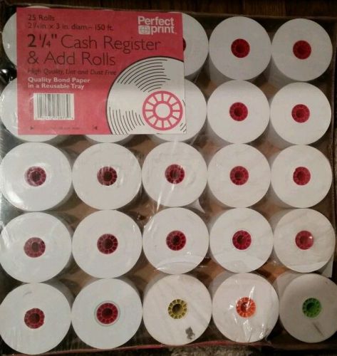 25 ROLLS Calculator Paper POS 2.25&#034; x 150 ft 2 1/4&#034; Cash Register Receipt Adding