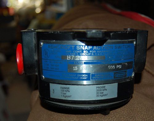 Ashcroft  Snap Action B724B Switch - 15PSI - 500PSI