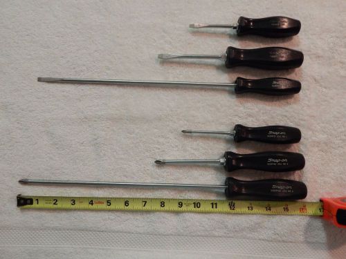 SET OF SIX, SNAP ON SCREWDRIVERS (3) FLATHEAD (3) PHILLIPS (SDD/SDDP SERIES)