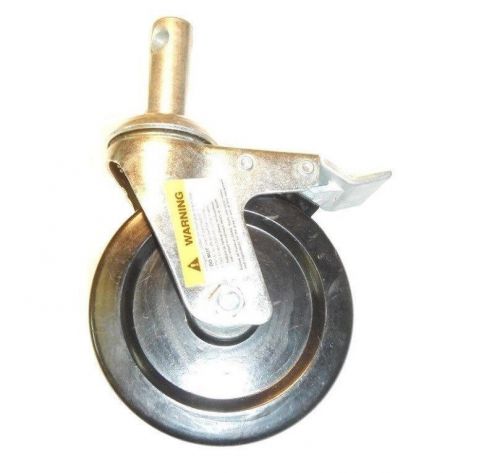 Scaffold Caster with 5&#034; Hard Wheel &amp; Total Lock Brake &amp; 1-1/32&#034; Stem