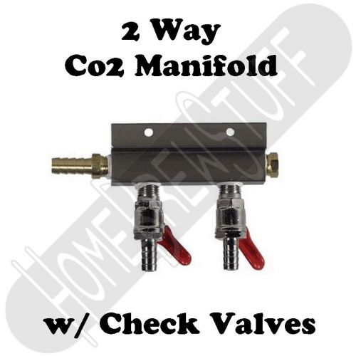 2 way co2 air gas distribution manifold splitter draft beer kegerator 3/8 barb for sale