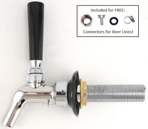 Perlick 525PC Chrome Faucet + 4&#034; Shank + Tap Handle Kit - Kegerator Draft Beer