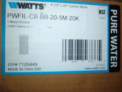 Watts 7100449 4-1/2&#039;&#039; od x 20&#039;&#039; length high performance carbon filter cartridge for sale