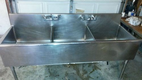 Commercial Stainless Steel 3 Basin Sink