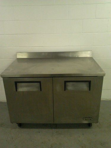 True 2 Door 48&#034; Commerical Freezer  Worktop Table on Wheels TWT-48F