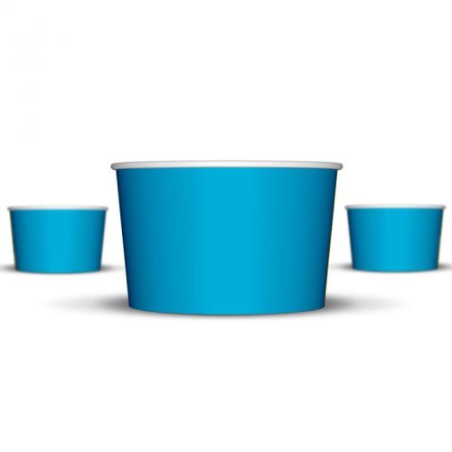 20 oz Blue Paper Ice Cream Cups - 600 / Case