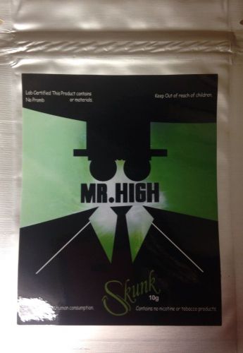 50 Mr. High 10g EMPTY** Mylar Ziplock Bags (FREE BONUS BAGS)