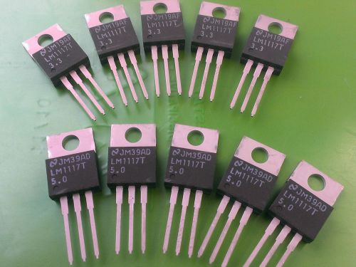 [10 pcs] lm1117t 0,8a ldo voltage reg  +5v [5 pcs] +3,3v [5 pcs] national semi. for sale