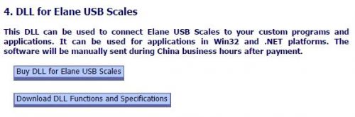 Dll for elane usb scales and load cell kits for sale