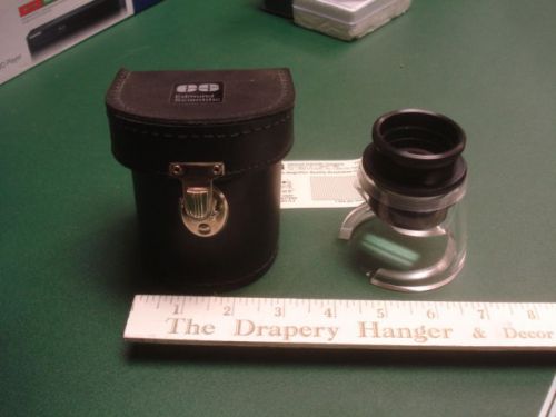 Large Edmund Scientific optical magnifier with case 3&#034; base
