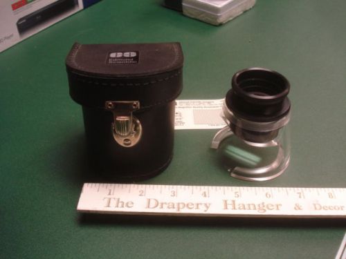Large Edmund Scientific optical magnifier with case 3" base