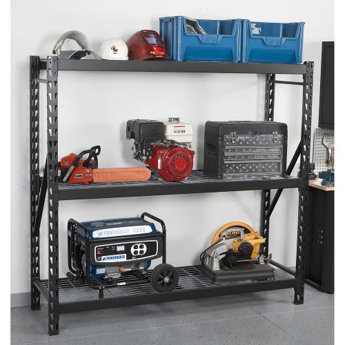 Edsal 3-Shelf Industrial Storage Rack -72in W x 24in D x 72in H, # 7224PRBWWD3