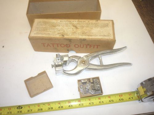 GOOD USER OLD LIVESTOCK TATTOO WRENCH MACHINE TOOL