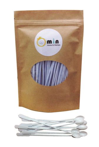 Omin White Premium Premium Plastic Coffee Cocktail Stirrer Stick 100 Count